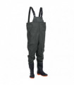 vidaXL Chest Waders with Boots Dark Green Size 45