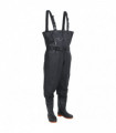 vidaXL Chest Waders with Boots and Belt Black Size 43