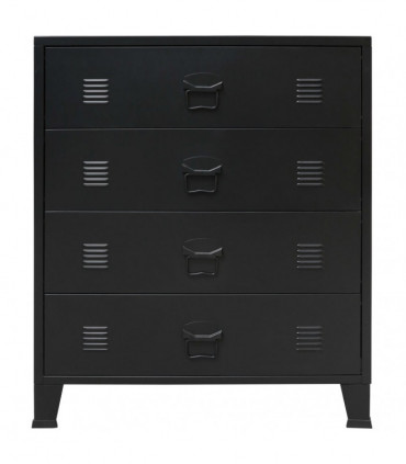 vidaXL Chest of Drawers Metal Industrial Style 78x40x93 cm Black