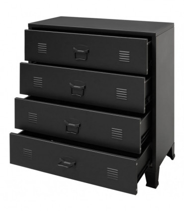 vidaXL Chest of Drawers Metal Industrial Style 78x40x93 cm Black