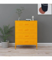 vidaXL Chest of Drawers Mustard Yellow 80x35x101.5 cm Steel