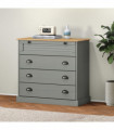 vidaXL Chest of Drawers VIGO Grey 80x40x76 cm Solid Wood Pine