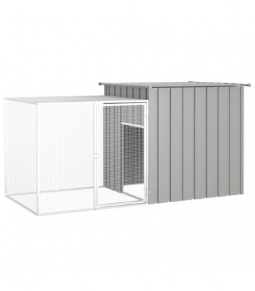 vidaXL Chicken Cage Grey 200x91x100 cm Galvanised Steel