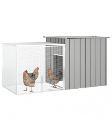 vidaXL Chicken Cage Grey 200x91x100 cm Galvanised Steel