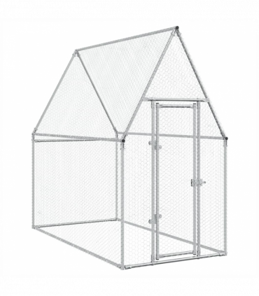 vidaXL Chicken Cage Silver 200x100x190 cm Galvanised Steel