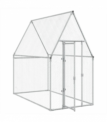 vidaXL Chicken Cage Silver 200x100x190 cm Galvanised Steel