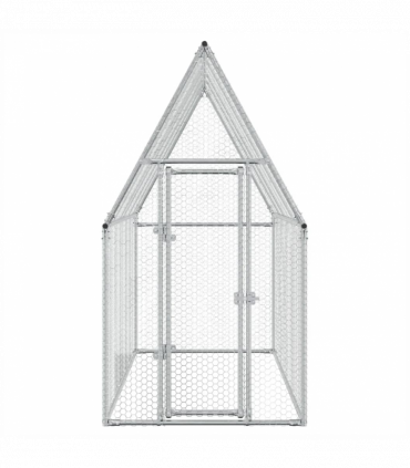 vidaXL Chicken Cage Silver 200x100x190 cm Galvanised Steel