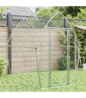 vidaXL Chicken Cage Silver 200x105x182 cm Galvanised Steel