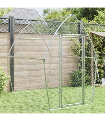 vidaXL Chicken Cage Silver 200x105x182 cm Galvanised Steel