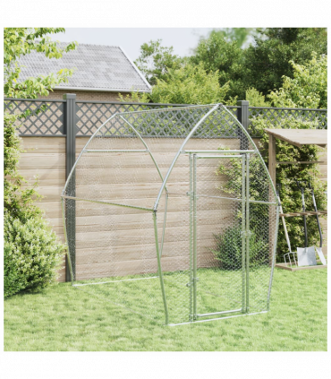 vidaXL Chicken Cage Silver 200x105x182 cm Galvanised Steel