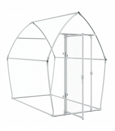 vidaXL Chicken Cage Silver 200x105x182 cm Galvanised Steel