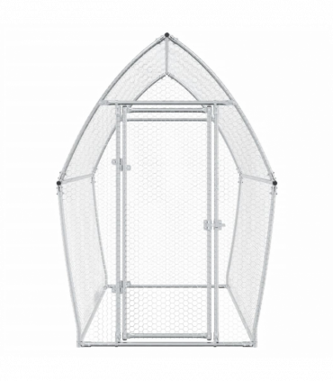 vidaXL Chicken Cage Silver 200x105x182 cm Galvanised Steel
