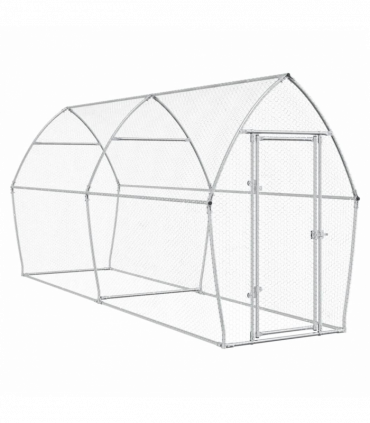 vidaXL Chicken Cage Silver 400x105x182 cm Galvanised Steel