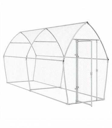 vidaXL Chicken Cage Silver 400x105x182 cm Galvanised Steel