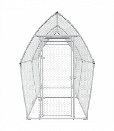 vidaXL Chicken Cage Silver 400x105x182 cm Galvanised Steel