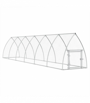 vidaXL Chicken Cage Silver 600x105x120 cm Galvanised Steel