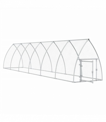 vidaXL Chicken Cage Silver 600x105x120 cm Galvanised Steel
