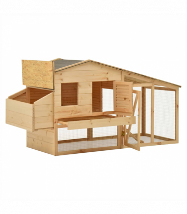 vidaXL Chicken Cage Solid Pine Wood 178x67x92 cm