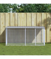 vidaXL Chicken Cage with Roof Light Grey 203x98x90 cm Galvanised Steel