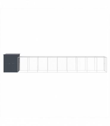 vidaXL Chicken Cage with Run Anthracite 165x1067x181 cm Galvanised Steel