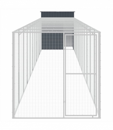 vidaXL Chicken Cage with Run Anthracite 165x1271x181 cm Galvanised Steel