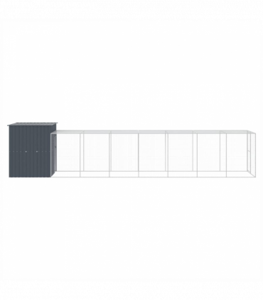 vidaXL Chicken Cage with Run Anthracite 165x863x181 cm Galvanised Steel