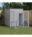 vidaXL Chicken Cage with Run Light Grey 165x251x181 cm Galvanised Steel