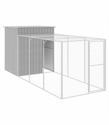 vidaXL Chicken Cage with Run Light Grey 165x455x181 cm Galvanised Steel