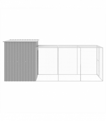 vidaXL Chicken Cage with Run Light Grey 165x455x181 cm Galvanised Steel