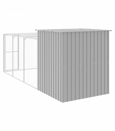 vidaXL Chicken Cage with Run Light Grey 165x455x181 cm Galvanised Steel