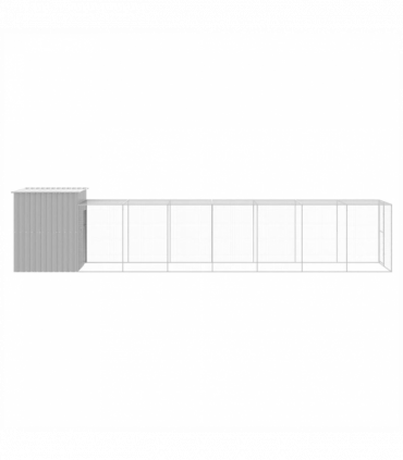 vidaXL Chicken Cage with Run Light Grey 165x863x181 cm Galvanised Steel