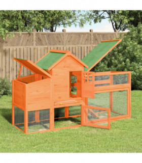 vidaXL Chicken Coop Brown 186.5x58.5x113 cm Solid Wood Pine