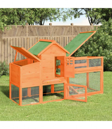 vidaXL Chicken Coop Brown 186.5x58.5x113 cm Solid Wood Pine