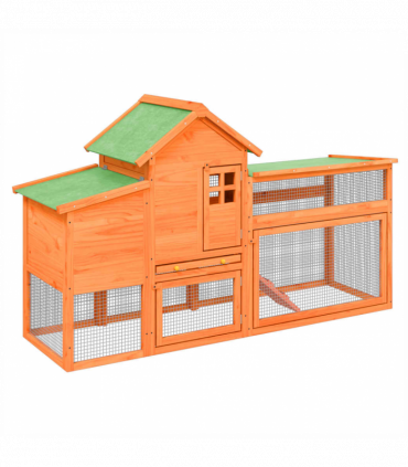 vidaXL Chicken Coop Brown 186.5x58.5x113 cm Solid Wood Pine