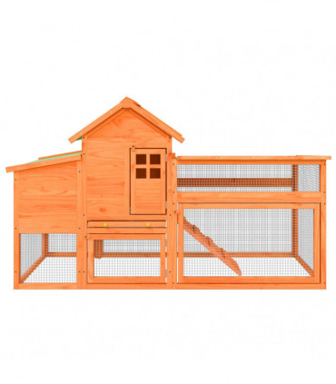 vidaXL Chicken Coop Brown 186.5x58.5x113 cm Solid Wood Pine