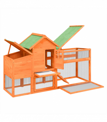 vidaXL Chicken Coop Brown 186.5x58.5x113 cm Solid Wood Pine
