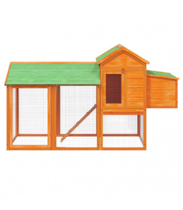 vidaXL Chicken Coop Brown 193x65x117 cm Solid Wood Pine