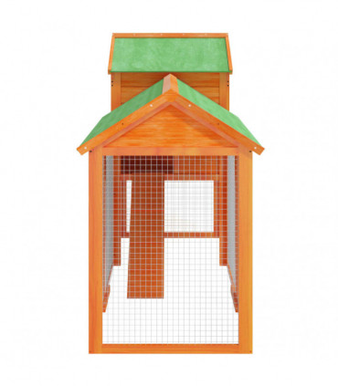vidaXL Chicken Coop Brown 193x65x117 cm Solid Wood Pine