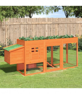 vidaXL Chicken Coop Brown 204x50x84 cm Solid Wood Pine