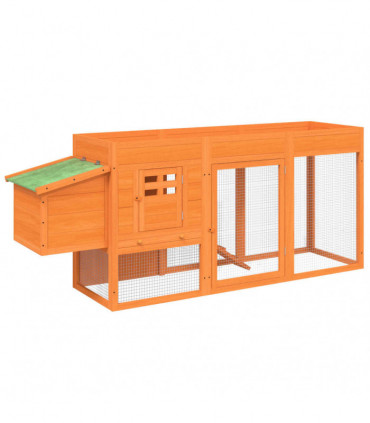 vidaXL Chicken Coop Brown 204x50x84 cm Solid Wood Pine