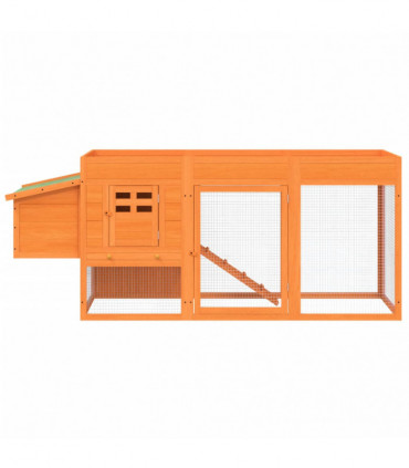 vidaXL Chicken Coop Brown 204x50x84 cm Solid Wood Pine