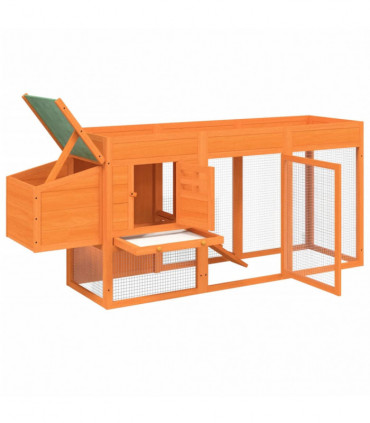 vidaXL Chicken Coop Brown 204x50x84 cm Solid Wood Pine