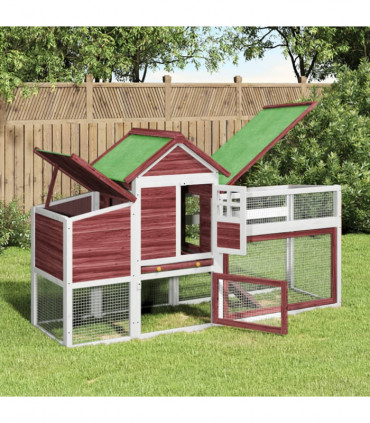 vidaXL Chicken Coop Mocha 186.5x58.5x113 cm Solid Wood Pine