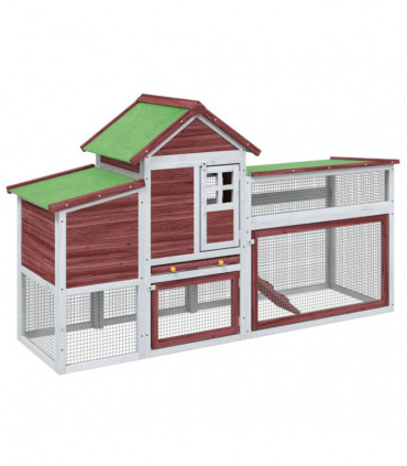 vidaXL Chicken Coop Mocha 186.5x58.5x113 cm Solid Wood Pine