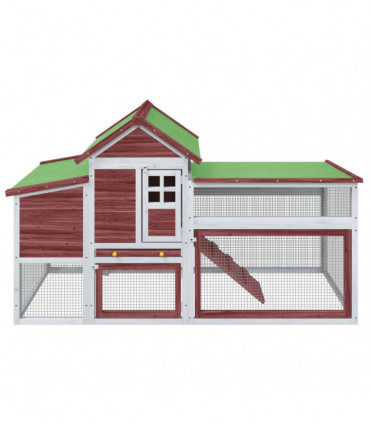 vidaXL Chicken Coop Mocha 186.5x58.5x113 cm Solid Wood Pine