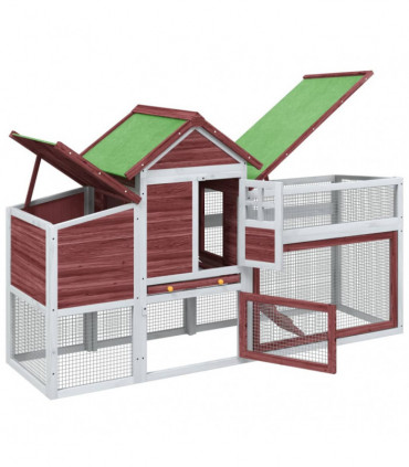vidaXL Chicken Coop Mocha 186.5x58.5x113 cm Solid Wood Pine