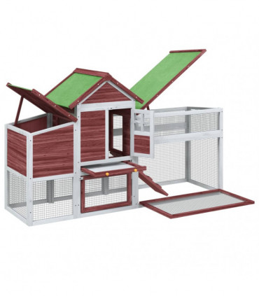 vidaXL Chicken Coop Mocha 186.5x58.5x113 cm Solid Wood Pine