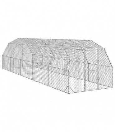 vidaXL Chicken Run 2.5x10x2.25 m Galvanised Steel