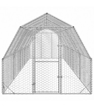 vidaXL Chicken Run 2.5x10x2.25 m Galvanised Steel
