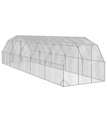 vidaXL Chicken Run 2.5x10x2.25 m Galvanised Steel